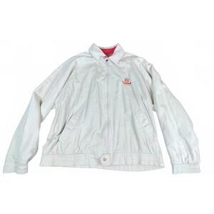 Vintage Ducksters XL Beige Golf Jacket with Red Lining and Checkered Interior